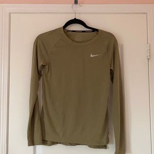 Army Green Nike Dri-Fit Running Shirt